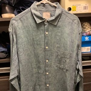 Billy Reid Men's Long sleeve linen shirt XL